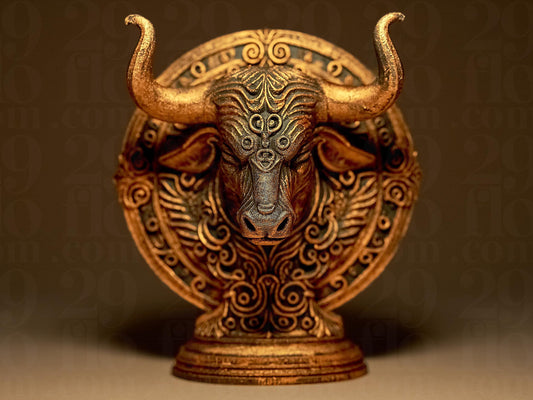 TAURUS - The Bull - ZODIAC 3D Printed Sculpture, Statue, Figure, Figurine Home Decoration (hand painted)