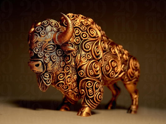 Ornamental BISON 3D Printed Sculpture, Statue, Figure, Figurine Home Decoration (hand painted)