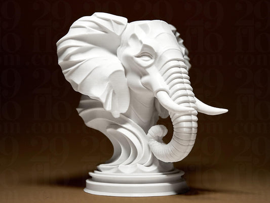 Elephant Bust Head 3D Printed Sculpture, Statue, Figure, Figurine Home Modern Decoration