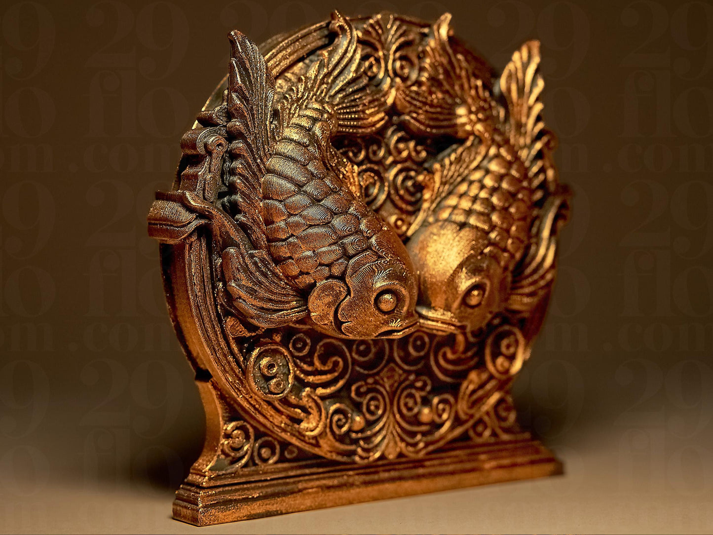 PISCES - The Fish - ZODIAC 3D Printed Sculpture, Statue, Figure, Figurine Home Decoration (hand painted)