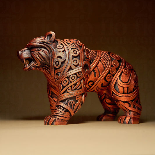 Niedźwiedź Zdobiony, Ręcznie Malowany, Rzeźba, Statuetka, Figurka Dekoracyjna