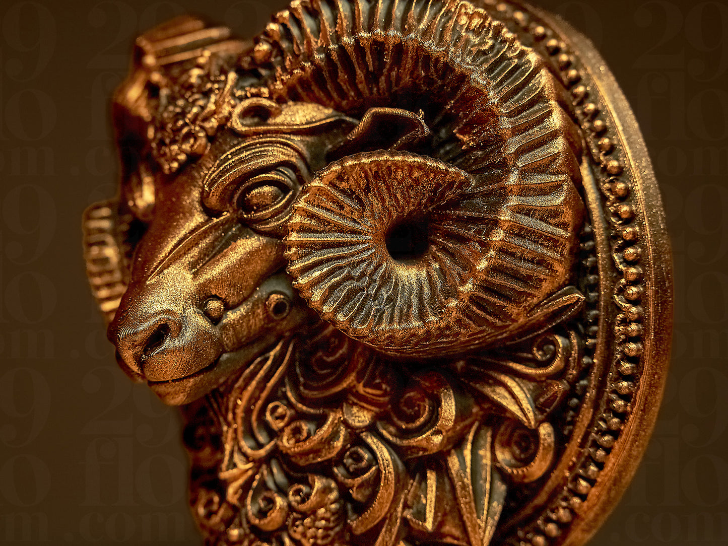 Baran Zodiak Znak Zdobiony, Ręcznie Malowany, Rzeźba, Statuetka, Figurka Dekoracyjna na Prezent